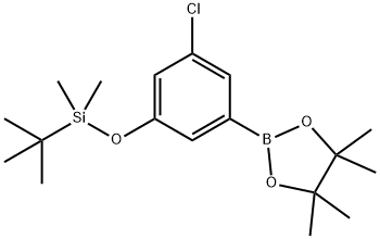 tert-Butyl(3-chloro-5-(4,4,5,5-tetramethyl-1,3,2-dioxaborolan-2-yl)phenoxy)dimethylsilane Structure
