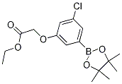 3-クロロ-5-(エトキシカルボニルメトキシ)フェニルボロン酸ピナコールエステル 化学構造式