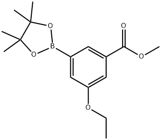 3-エトキシ-5-(メトキシカルボニル)フェニルボロン酸ピナコールエステル 化学構造式