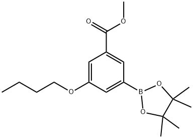 3-ブトキシ-5-(メトキシカルボニル)フェニルボロン酸ピナコールエステル 化学構造式