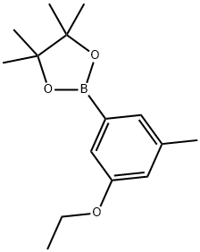 2-(3-エトキシ-5-メチルフェニル)-4,4,5,5-テトラメチル-1,3,2-ジオキサボロラン 化学構造式