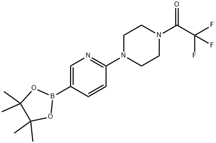 2,2,2-Trifluoro-1-(4-(5-(4,4,5,5-tetramethyl-1,3,2-dioxaborolan-2-yl)pyridin-2-yl)piperazin-1-yl)eth96% Structure