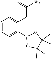 2-(アミノカルボニルメチル)フェニルボロン酸ピナコールエステル 化学構造式