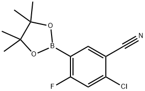 2-Chloro-4-fluoro-5-(4,4,5,5-tetramethyl-1,3,2-dioxaborolan-2-yl)benzonitrile Structure
