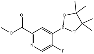 5-FLUORO-2-(METHOXYCARBONYL)PYRIDINE-4-BORONIC ACID, PINACOL ESTER, 1218790-18-1, 结构式