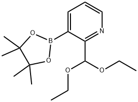 2-(ジエトキシメチル)-3-(4,4,5,5-テトラメチル-1,3,2-ジオキサボロラン-2-イル)ピリジン 化学構造式