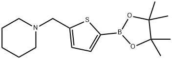 5-(1-ピペリジンイルメチル)チオフェン-2-ボロン酸ピナコールエステル 化学構造式