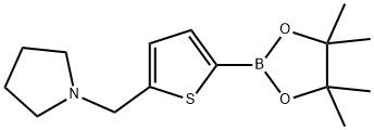 5-(1-ピロリジニルメチル)チオフェン-2-ボロン酸ピナコールエステル 化学構造式