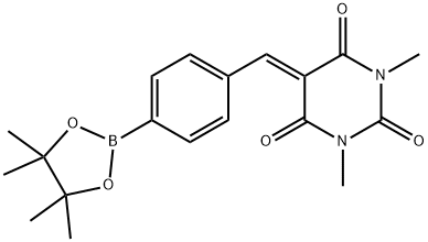 1,3-ジメチル-5-[4-(4,4,5,5-テトラメチル-1,3,2-ジオキサボロラン-2-イル)ベンジリデン]ピリミジン-2,4,6-トリオン 化学構造式