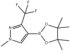 1-methyl-4-(4,4,5,5-tetramethyl-1,3,2-dioxaborolan-2-yl)-3-(trifluoromethyl)-1H-pyrazole Struktur