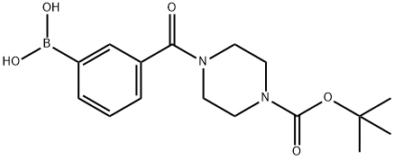3-(4-(tert-Butoxycarbonyl)piperazine-1-carbonyl)phenylboronic acid Struktur