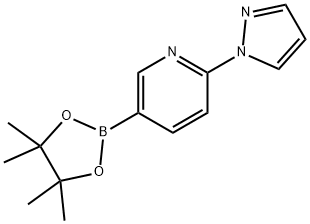 2-(1H-PYRAZOL-1-YL)PYRIDINE-5-BORONIC ACID, PINACOL ESTER, 1218791-02-6, 结构式