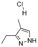 3-ETHYL-4-METHYL-1H-PYRAZOLE HYDROCHLORIDE, 1218791-04-8, 结构式