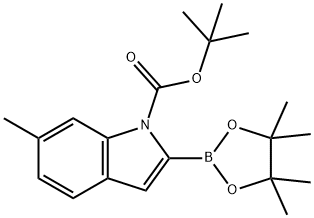 1-BOC-6-メチルインドール-2-ボロン酸ピナコールエステル 化学構造式