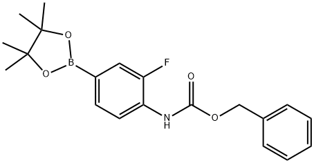 Benzyl 2-fluoro-4-(4,4,5,5-tetramethyl-1,3,2-dioxaborolan-2-yl)phenylcarbamate Structure