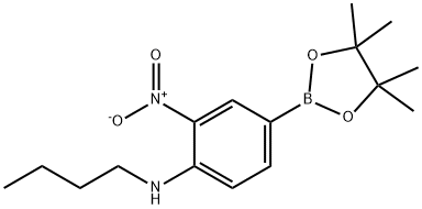 N-Butyl-2-nitro-4-(4,4,5,5-tetramethyl-1,3,2-dioxaborolan-2-yl)aniline Structure