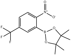2-NITRO-5-TRIFLUOROMETHYLPHENYLBORONIC ACID, PINACOL ESTER, 1218791-26-4, 结构式