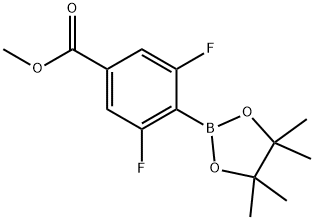 2,6-DIFLUORO-4-(METHOXYCARBONYL)PHENYLBORONIC ACID, PINACOL ESTER, 1218791-32-2, 结构式