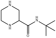 N-tert-ブチルピペラジン-2-カルボキサミド（tert-ブチル基はアミドの窒素原子に付く） 化学構造式