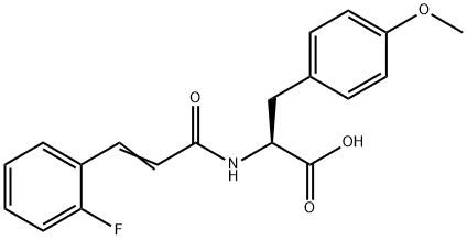 (S,E)-2-(3-(2-フルオロフェニル)アクリルアミド)-3-(4-メトキシフェニル)プロパン酸 化学構造式