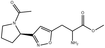 3-[(2R)-1-acetyl-2-pyrrolidinyl]--aMino-5-isoxazolepropanoic acid Methyl ester 化学構造式