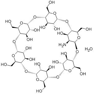 3A-Amino-3A-deoxy-(2AS,3AS)-alpha-cyclodextrin Hydrate Struktur