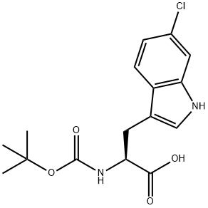 BOC-6-氯-DL-色氨酸 结构式