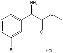 アミノ(3-ブロモフェニル)酢酸メチル塩酸塩 化学構造式