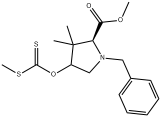 O-[(2S)-3,3-Dimethyl-N-benzyl-proline Methyl Ester] S-Methyl Xanthate 结构式
