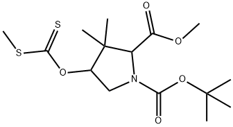 O-[(2S)-3,3-Dimethyl-N-boc-proline Methyl Ester] S-Methyl Xanthate, 1219402-96-6, 结构式