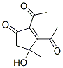 2,3-diacetyl-4-hydroxy-4-methylcyclopent-2-en-1-one Struktur