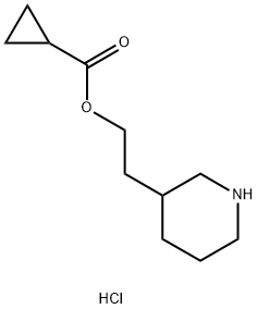 2-(3-Piperidinyl)ethyl cyclopropanecarboxylatehydrochloride Struktur