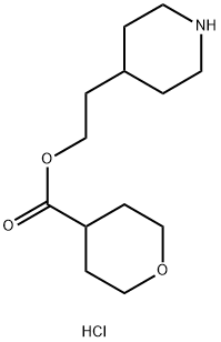 2-(4-Piperidinyl)ethyl tetrahydro-2H-pyran-4-carboxylate hydrochloride Structure