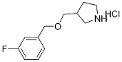 3-{[(3-Fluorobenzyl)oxy]methyl}pyrrolidinehydrochloride Structure