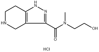N-(2-Hydroxyethyl)-N-methyl-4,5,6,7-tetrahydro-1H-pyrazolo[4,3-c]pyridine-3-carboxamide HCl Struktur