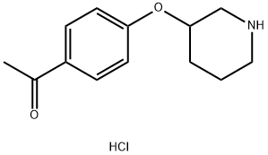 1-[4-(3-Piperidinyloxy)phenyl]-1-ethanonehydrochloride Structure