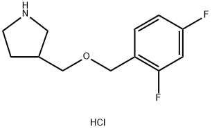 3-{[(2,4-Difluorobenzyl)oxy]methyl}pyrrolidinehydrochloride Struktur