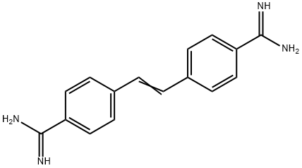 4,4'-(1,2-エテンジイル)ビス(ベンゼンカルボアミジン) 化学構造式