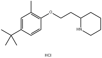 2-{2-[4-(tert-Butyl)-2-methylphenoxy]-ethyl}piperidine hydrochloride Struktur