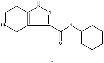 N-Cyclohexyl-N-methyl-4,5,6,7-tetrahydro-1H-pyrazolo[4,3-c]pyridine-3-carboxamide HCl Struktur