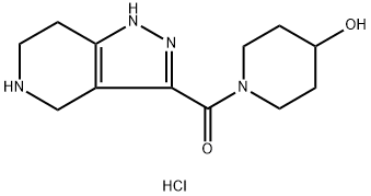 (4-Hydroxy-1-piperidinyl)(4,5,6,7-tetrahydro-1H-pyrazolo[4,3-c]pyridin-3-yl)methanone HCl,1220033-85-1,结构式