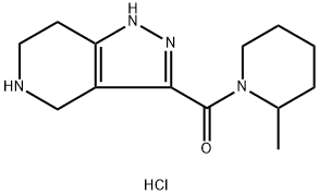 (2-Methyl-1-piperidinyl)(4,5,6,7-tetrahydro-1H-pyrazolo[4,3-c]pyridin-3-yl)methanone HCl 化学構造式