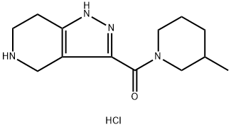 (3-Methyl-1-piperidinyl)(4,5,6,7-tetrahydro-1H-pyrazolo[4,3-c]pyridin-3-yl)methanone HCl 化学構造式