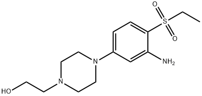 2-{4-[3-Amino-4-(ethylsulfonyl)phenyl]-1-piperazinyl}-1-ethanol Struktur