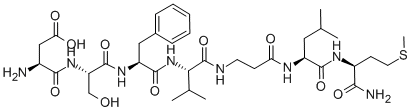 H-ASP-SER-PHE-VAL-BETA-ALA-LEU-MET-NH2 Structure