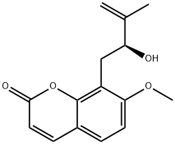 (+)-8-(2-Hydroxy-3-methyl-3-butenyl)-7-methoxy-2H-1-benzopyran-2-one Structure