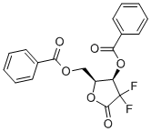 2-デオキシ-2,2-ジフルオロ-D-erythro-ペントン酸γ-ラクトン3,5-ジベンゾアート 化学構造式