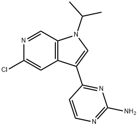 4-(5-氯-1-异丙基-1H-吡咯并[2,3-C]吡啶-3-基)嘧啶-2-胺, 1221153-82-7, 结构式