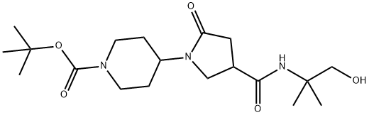 1-Piperidinecarboxylic acid, 4-[4-[[(2-hydroxy-1,1-diMethylethyl)aMino]carbonyl]-2-oxo-1-pyrrolidinyl]-, 1,1-diMethylethyl ester Structure