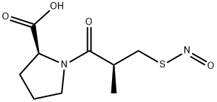 1-[(2S)-2-メチル-3-(ニトロソスルファニル)プロパノイル]ピロリジン-2-カルボン酸 化学構造式